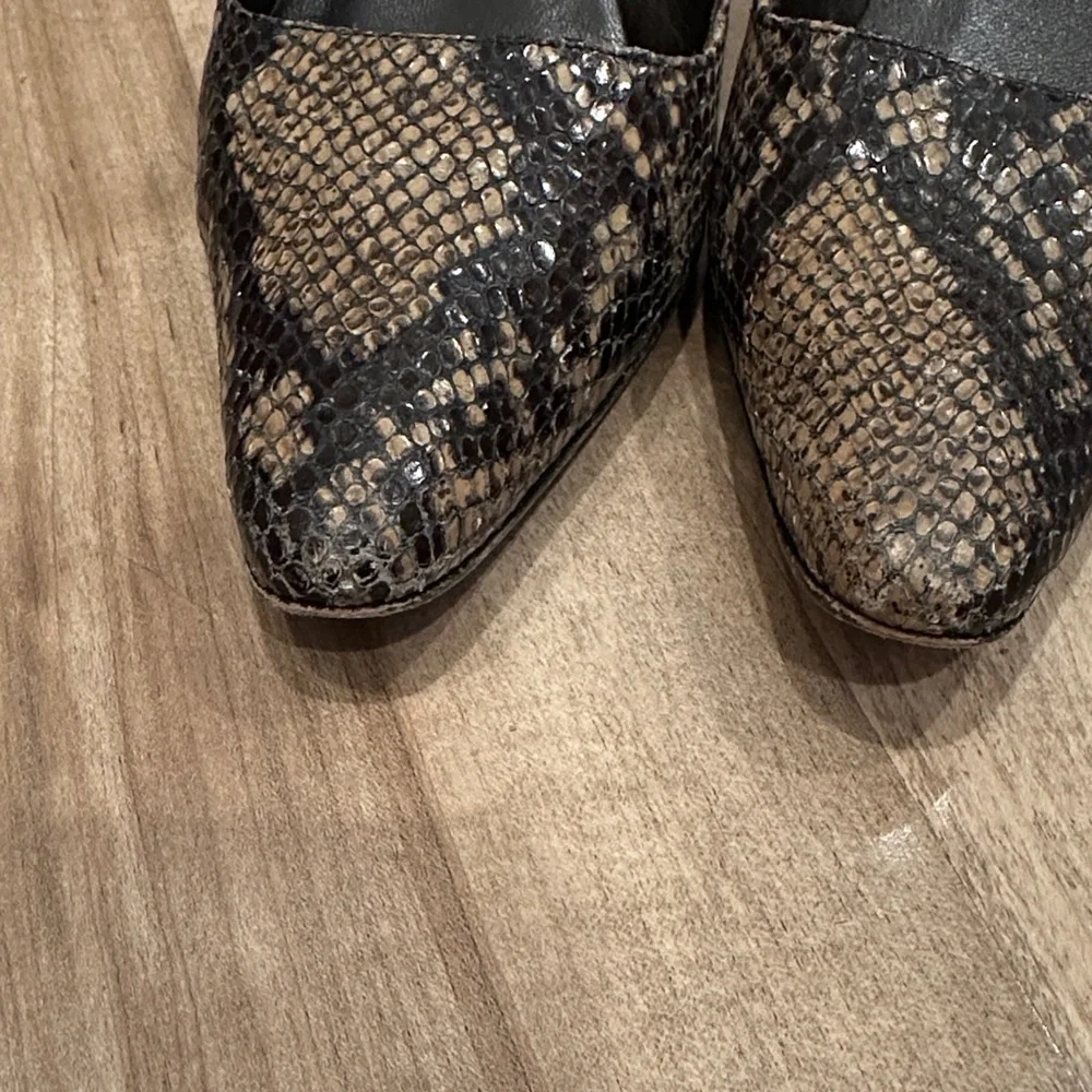 Via Spiga Snakeskin Heels - Black and Brown